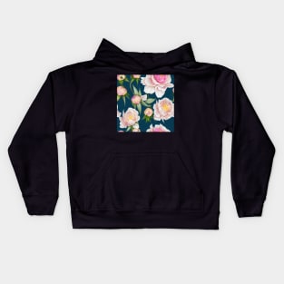 Watercolor peony painting Kids Hoodie